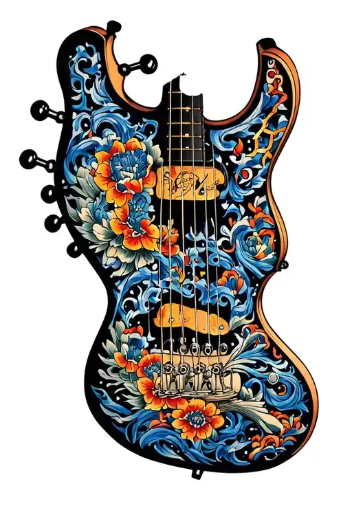 Dmt Molecule Forming The Shape Of A Guitar