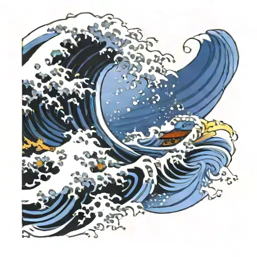 Japanese Wave Crashing
