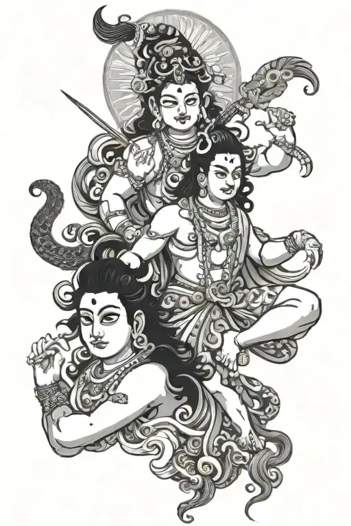 Hindu God Krishna And Shiva