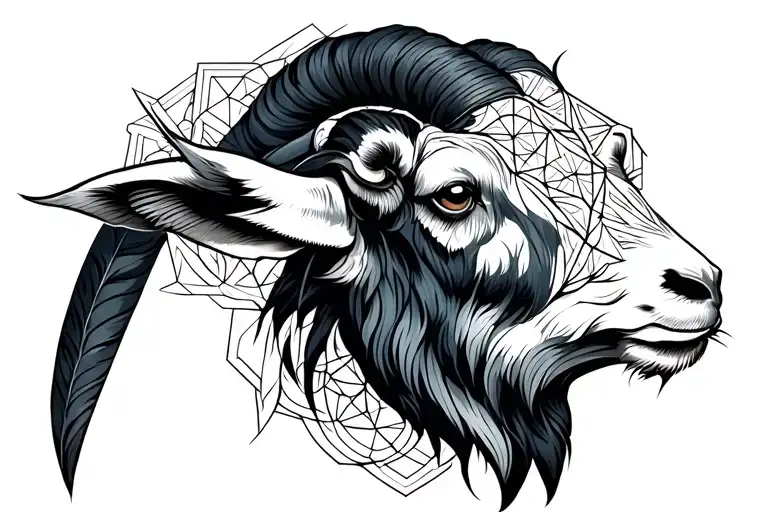 Sacred Geometry Goat Head Strait On