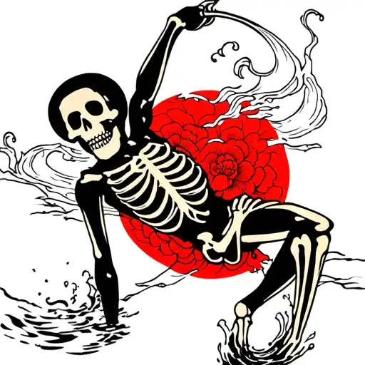 Skeleton Swimmer Swims