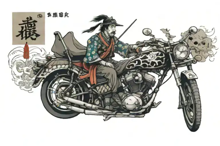 Samurai Warrior On Bicycle