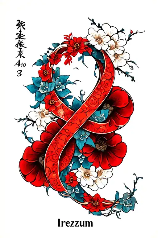 Japanese Infinity Tattoo With Wedding Date And Bride Name