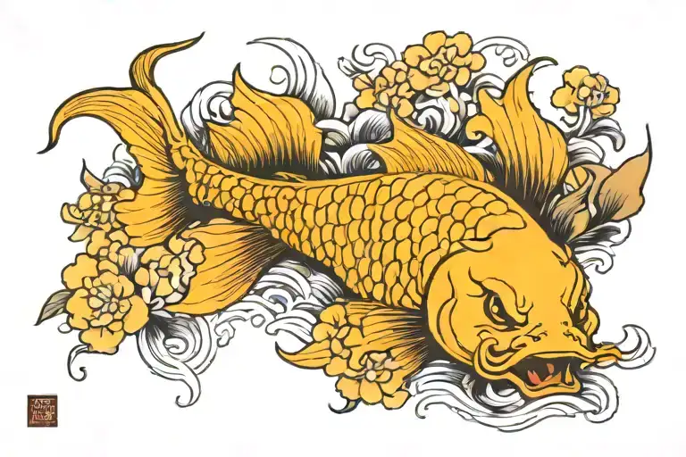 Carp And Demons And Flowers