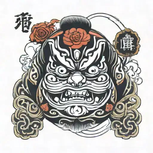 Daruma Drawing Fine Lines