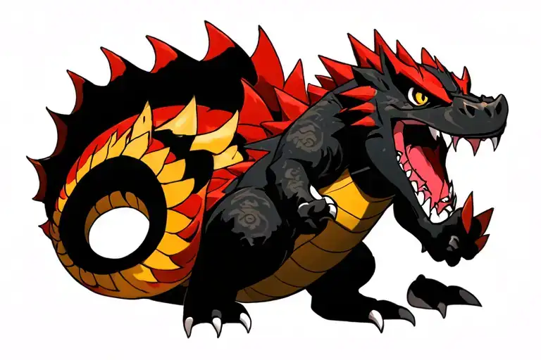 Godzilla Bowser Charizard Japanese Style