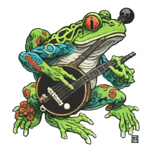 Frog Playing A Banjo