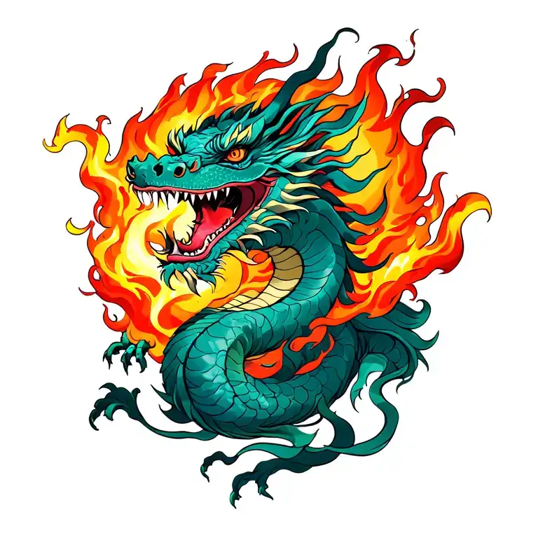 Dragon Breathing Fire Color