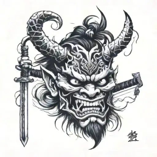 Oni Mask With Katana