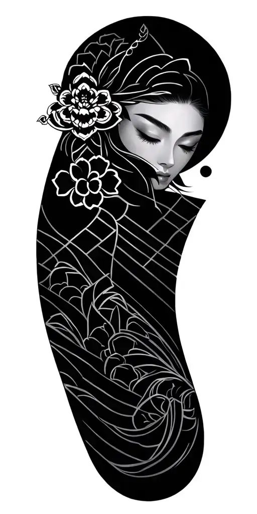 Blackwork Geometric Design Incorporating