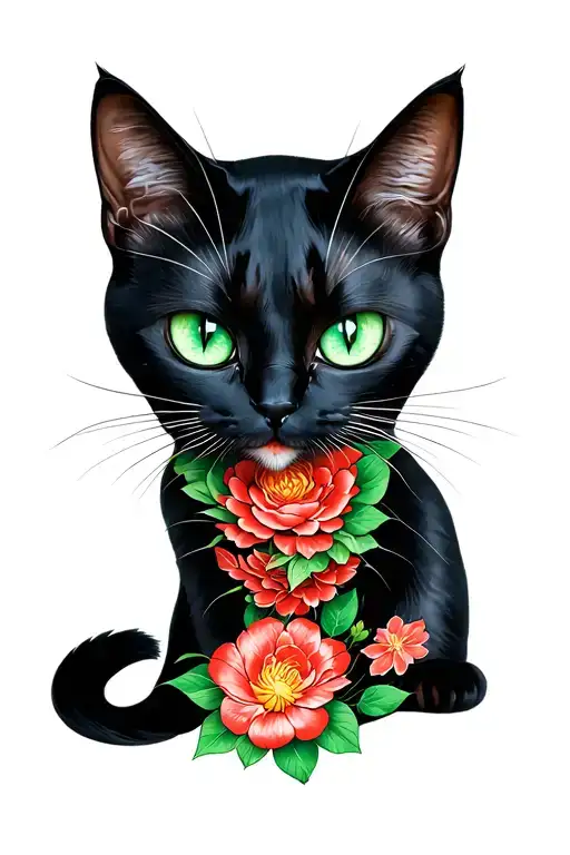 Black Cat Green Eye