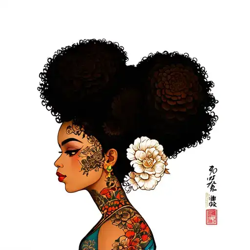 Afro Woman Face