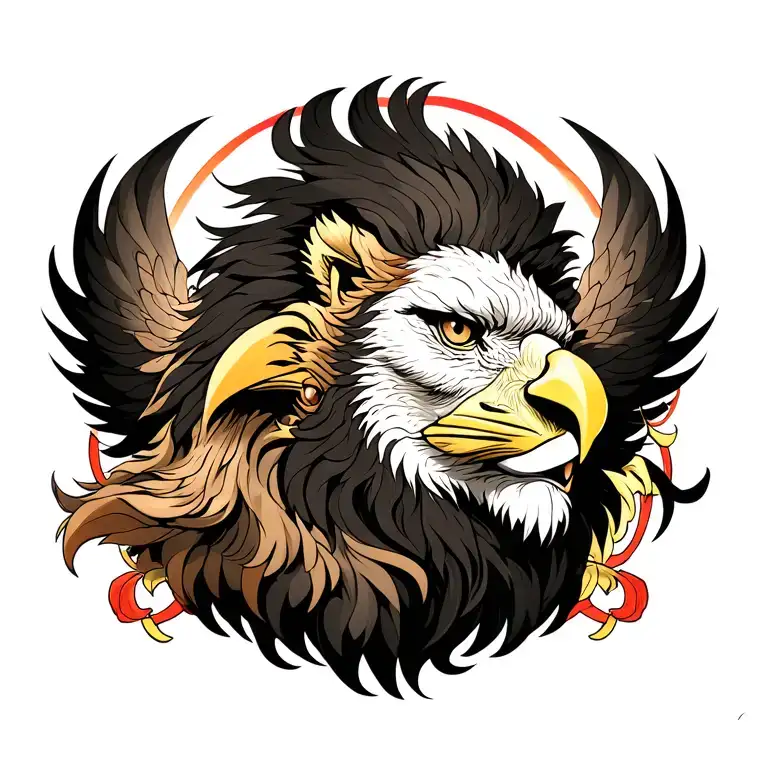 Lion And Devl And Eagle