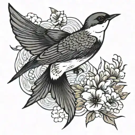 Swallow Bird Flying Away