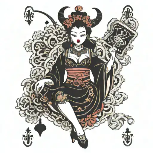 Devil Queen Of Spade Card