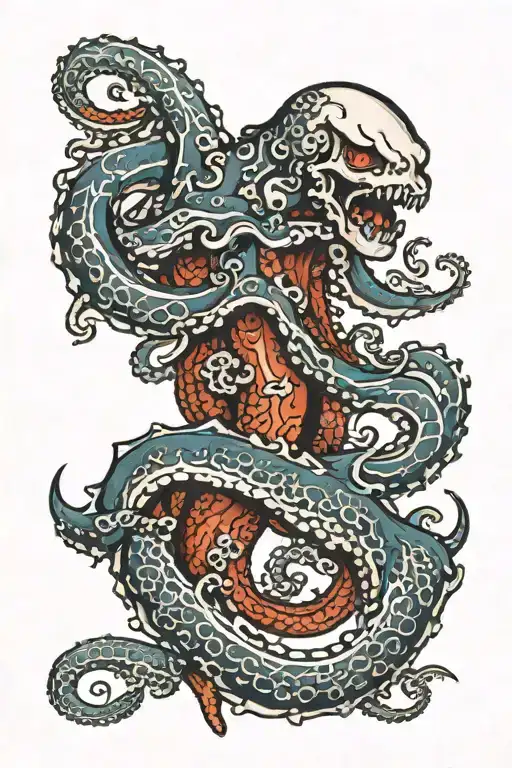 Octopus Holding A Shark