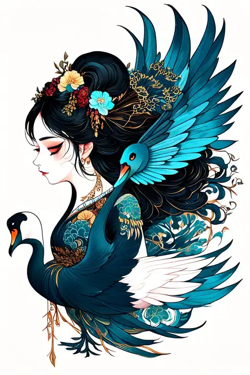 Sylph With Swan And Libra Symbol