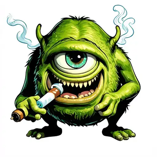 Mike Wazowski Smoking Blunt