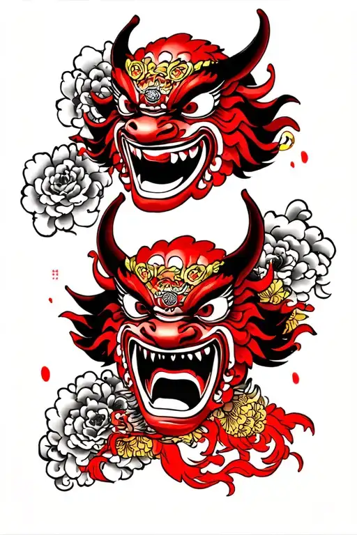 Japanese Oni Mask Lower Arm Sleeve