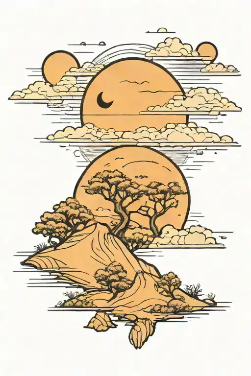 Cresent Moon Over Thar Desert Landscape