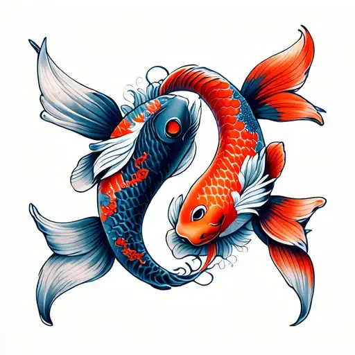 Ying And Yang Koi Fish