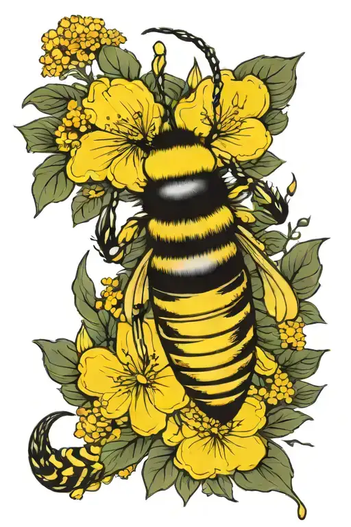 Ru Bee With Yellow Flowers