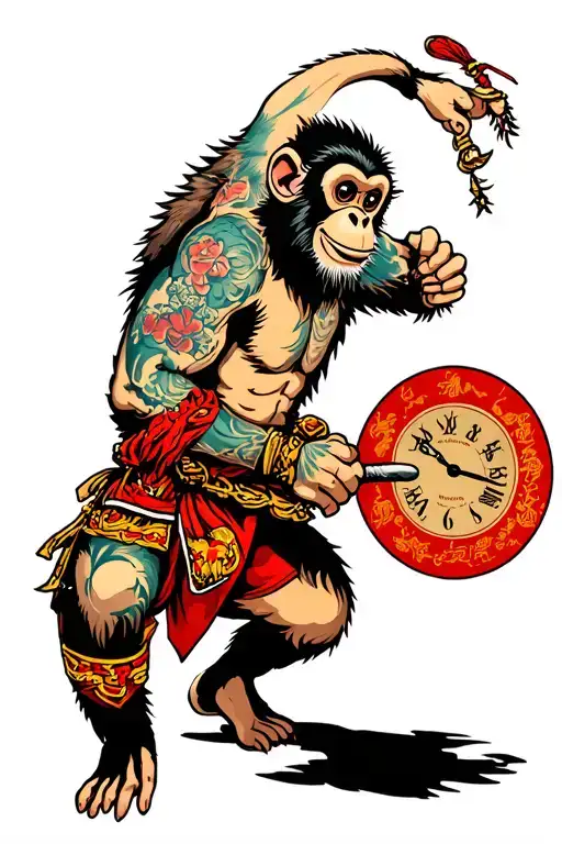 Monkey Fighter With Time Running