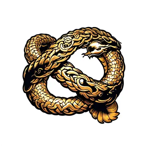 An Ouroboros Bracelet Tattoo On Forearm