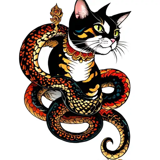 Cat And Snake Greek Gods