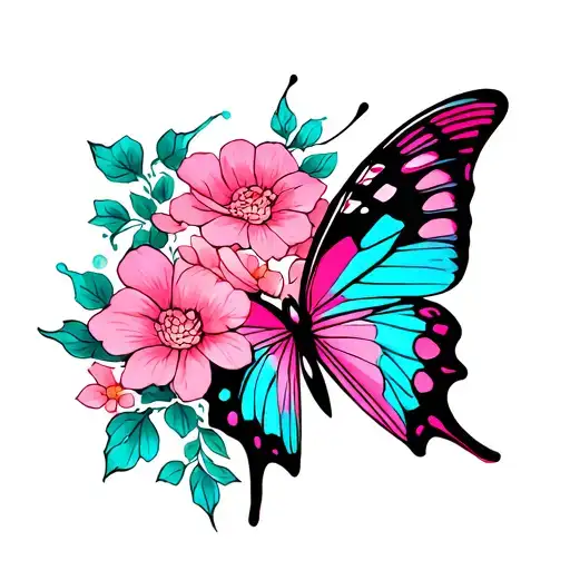 Butterfly Tattoo Pink
