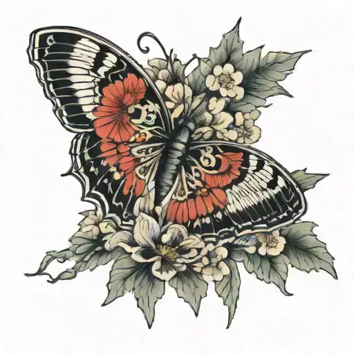 Broken Butterfly To Flowers