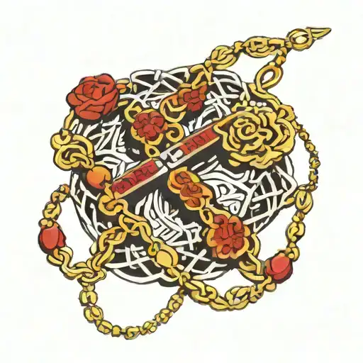 Rosary Beads Intertwined