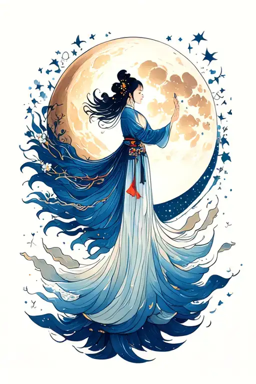 A Beautiful And Enlightened Being Is In Space Crossing The Moon