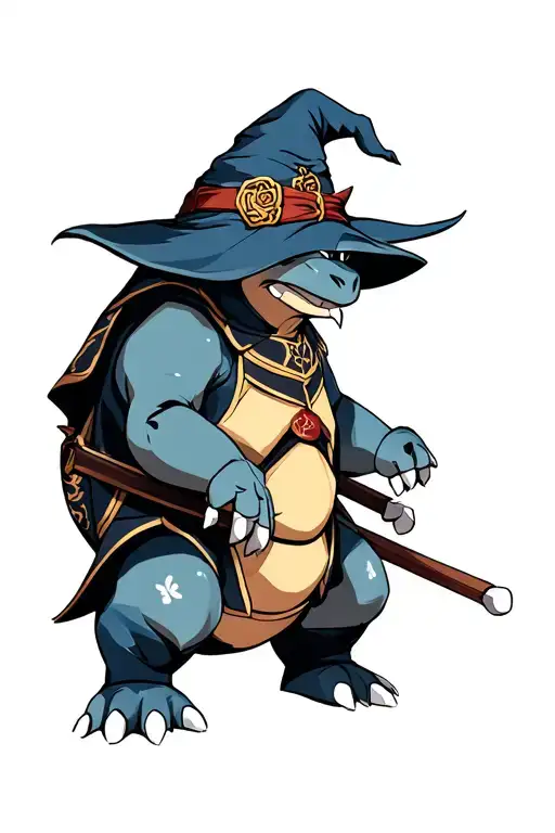Blastoise Dressed Like A Wizard From Harry Potter