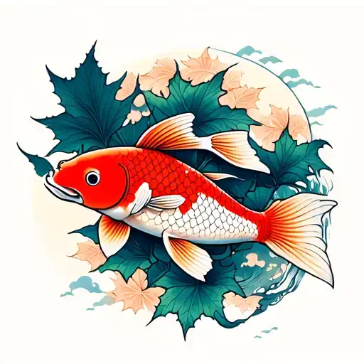Koi Fish Bonsai Tree Maple Leaf