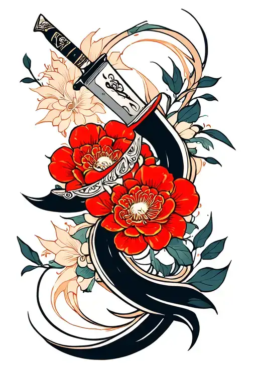 Tribal And Knife