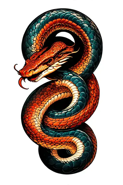 Ourboros Snake Eating Itself