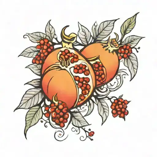 Pomegranate Fruit In Black