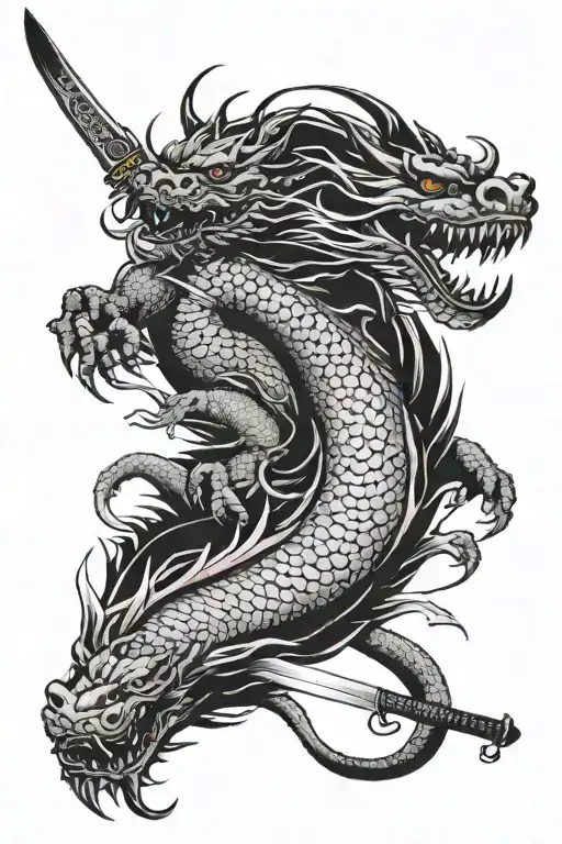 Dragon And Samurai Sword