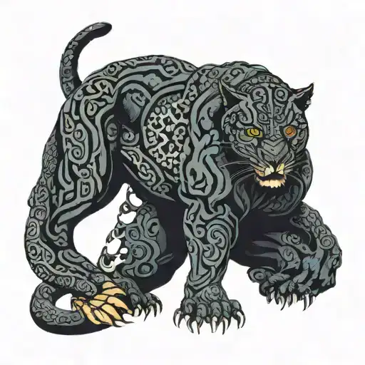 Black Panther With Body In Full Length Sleeve