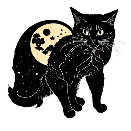 Cat And Moon