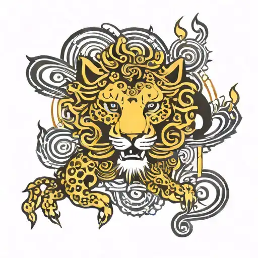 Leo Zodiac Sign And Music Notes Symbols