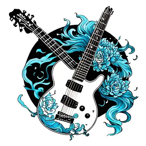 Aquarius Zodiac With Guitar Simple