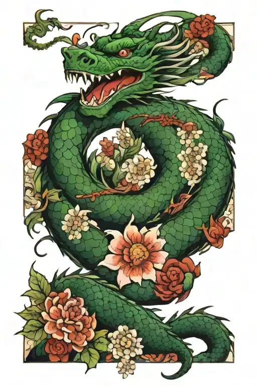 Dragon And Flower Growing