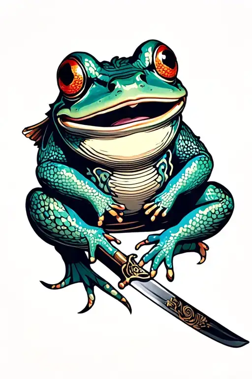 Japanese Style Frog Samurai Sword