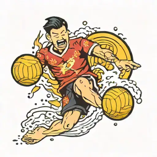 Xd Emoji And Volleyball Player Diving