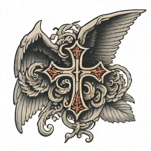 Cross With Wings On The Sides