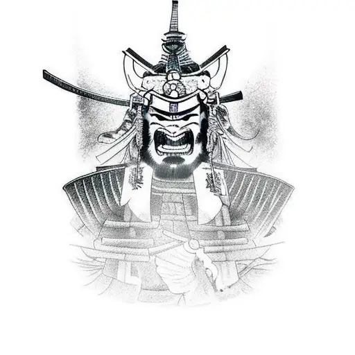 Samurai With Hannya Face