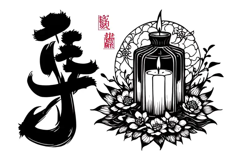 Candles Peionses Romantic Script Font Surrounded