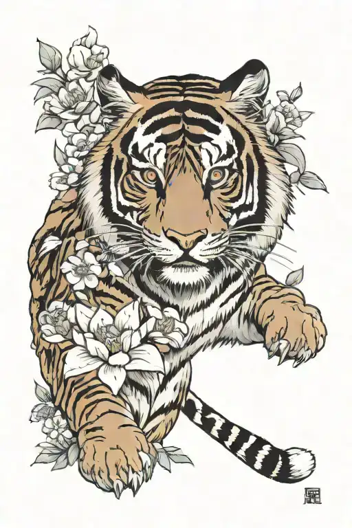 Tiger And Flowers Tarto